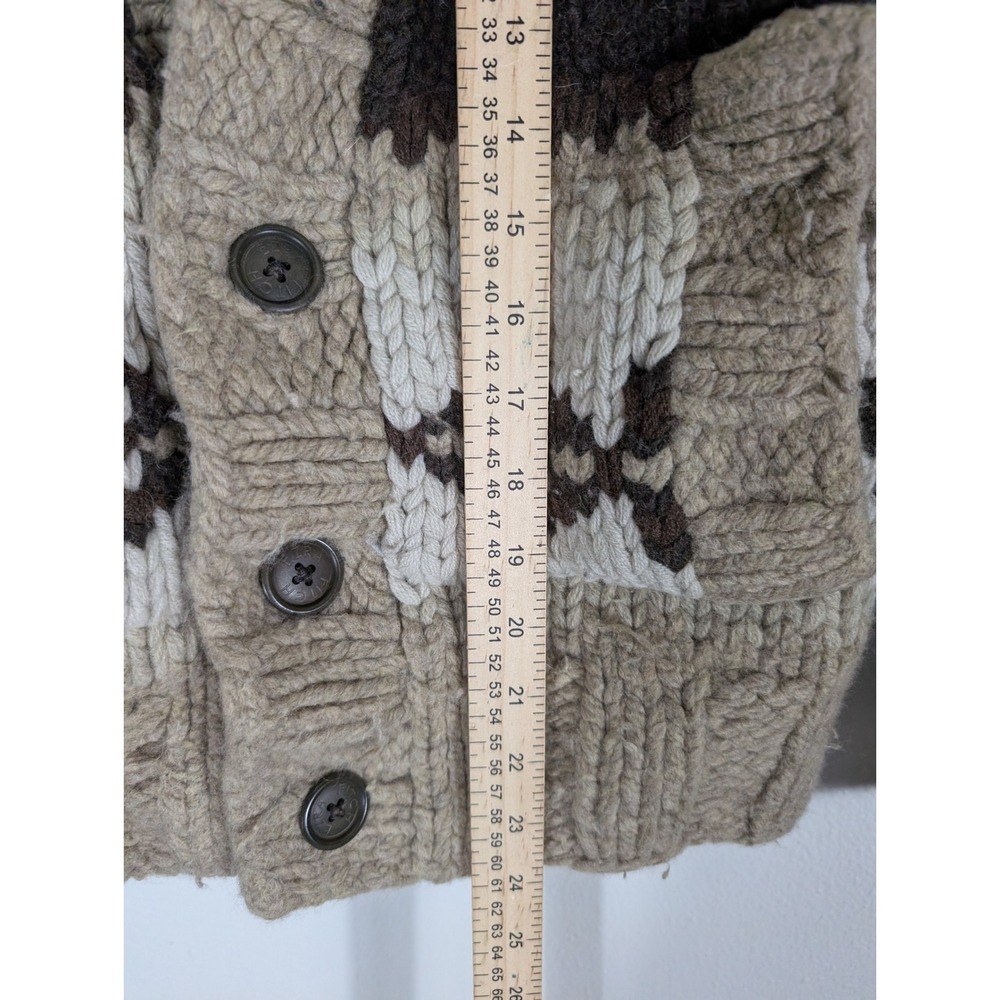 Ezra Fitch Women's Small Abercrombie Hand Knit Wool Fair Isle Cardigan Brown - Picture 9 of 11